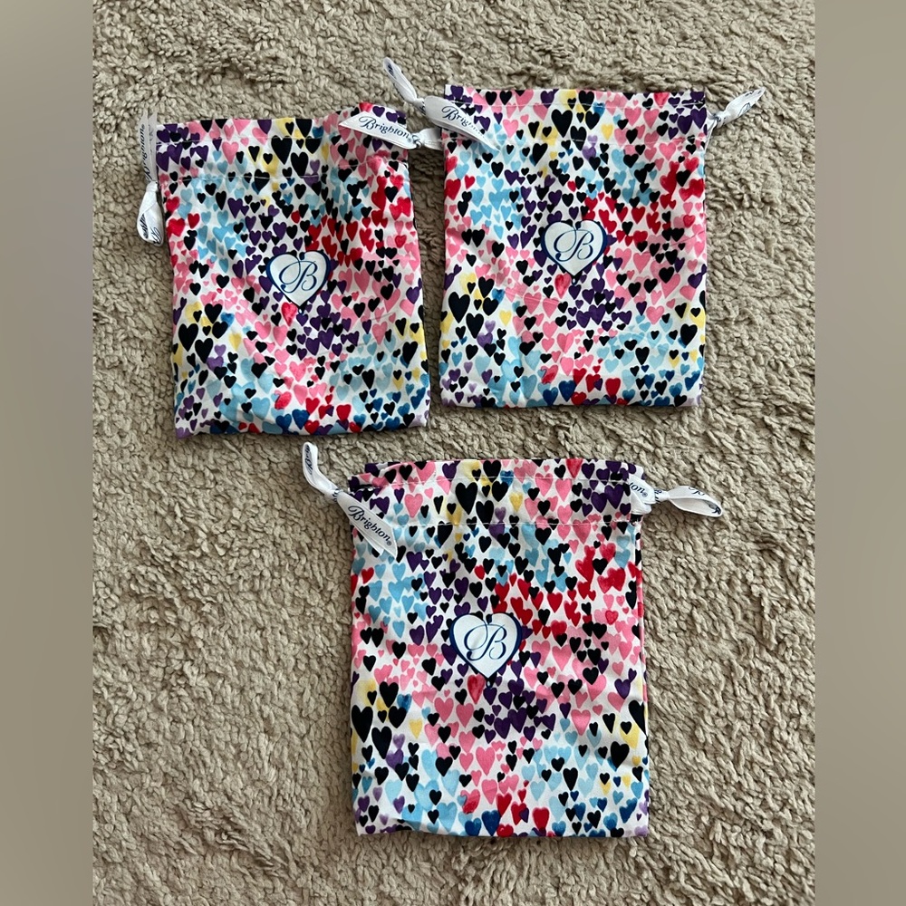 Brighton Cloth Jewelry Matching Pouches (3) NEW/ Never used